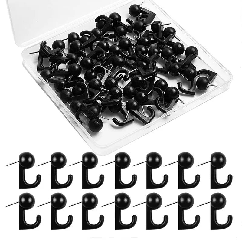 30pcs hook pins, Photo Postcard Decoration Transparent Tacks for Photo Wall, Bulletin Board, Home Wall, Home Office School