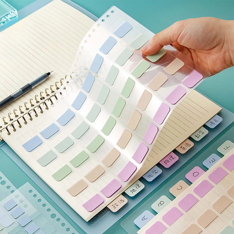 Loose-leaf Index Tabs, Mini malistic Pastel-colored Writable loose-leaf Index Tabs, A5 Size, 2sheets, 56pcs