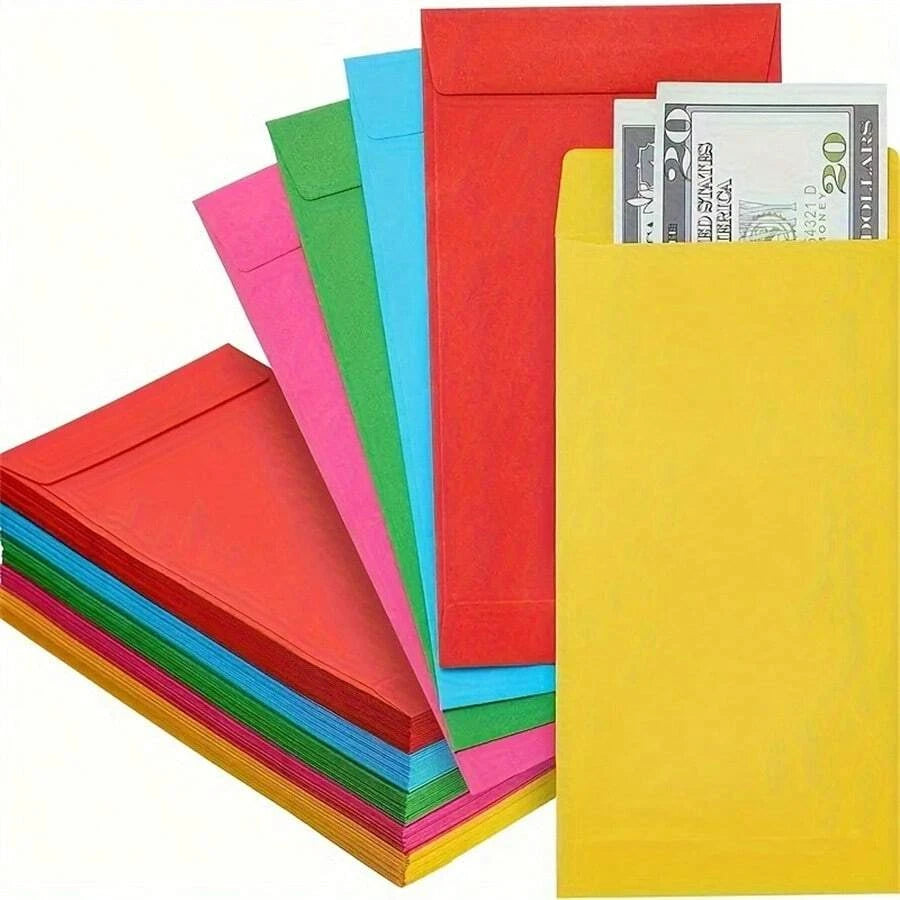 30pcs Money-saving Challenge Tips for Self-adhesive Envelopes: Check, Ticket, Paper Envelope, Color Envelope