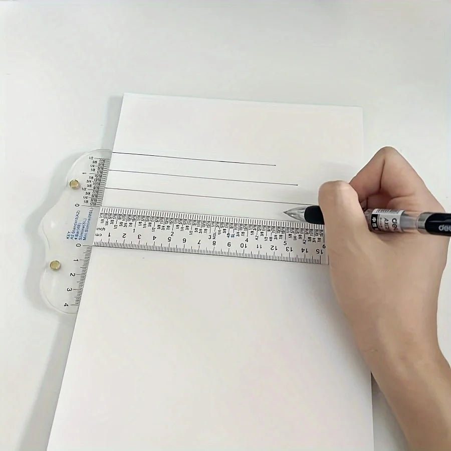 Clear Acrylic T-Square Ruler for Easy Reference While Crafting T-Square Ruler Handtool In Both Inches& Metric Measurements