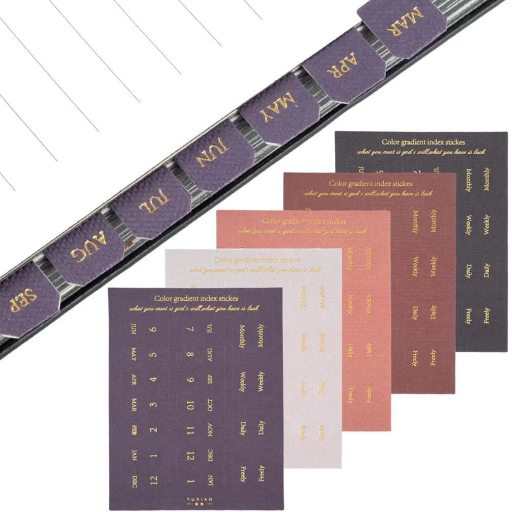 10 sheets self-adhesive monthly plan tear-off calendar stickers, including digital months (1-12), note plan index labels