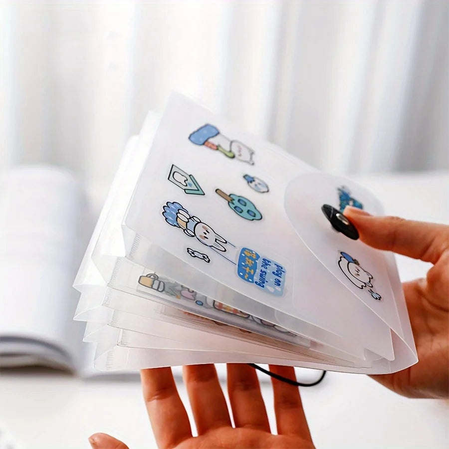 A6 Stickers Storage Book Transparent Money Storage Folder Portable Bandage Notebook Holder Cash Bill Organize Idol Photo Booklet