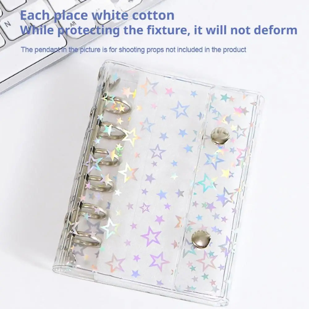 1pc Glitter Stationery Binder Notebook  A6 A7 Size Pocket Notepads DIY Postcards Collect Portable Hand Account Book